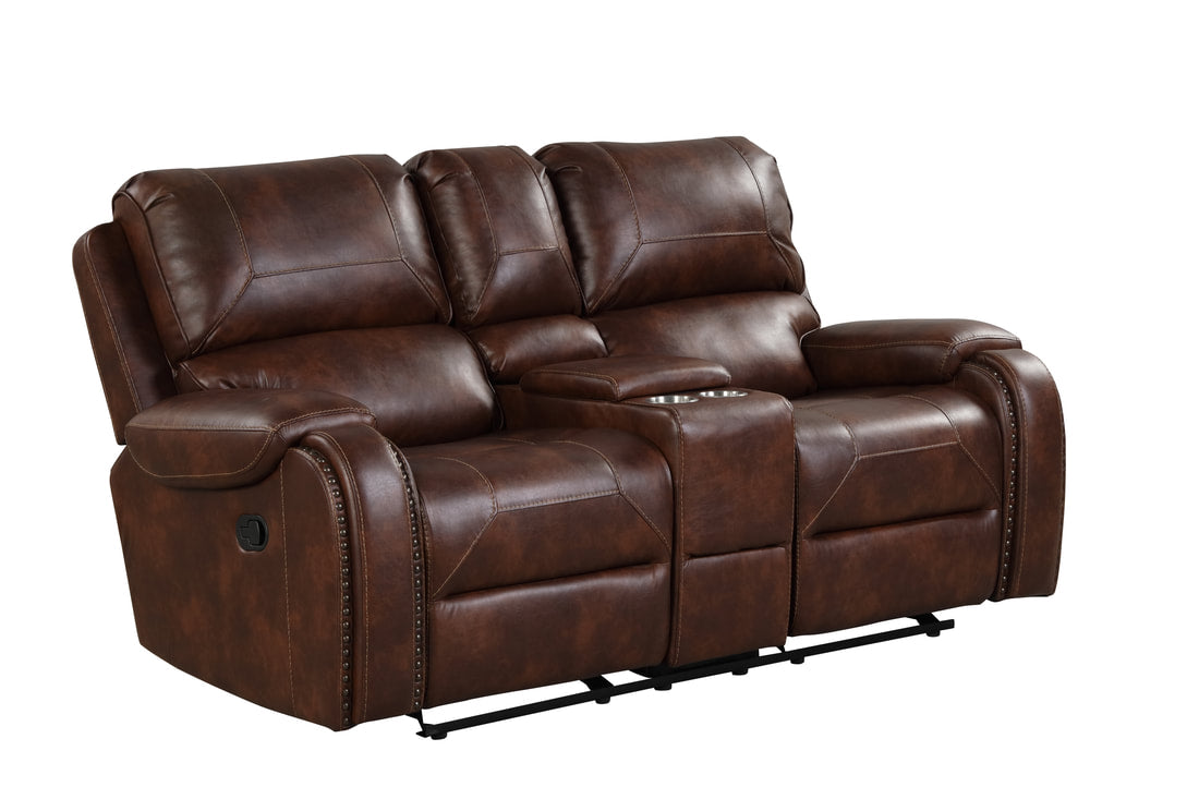 3pcs Titan Brown Leather Gel Oversized Reclining Set