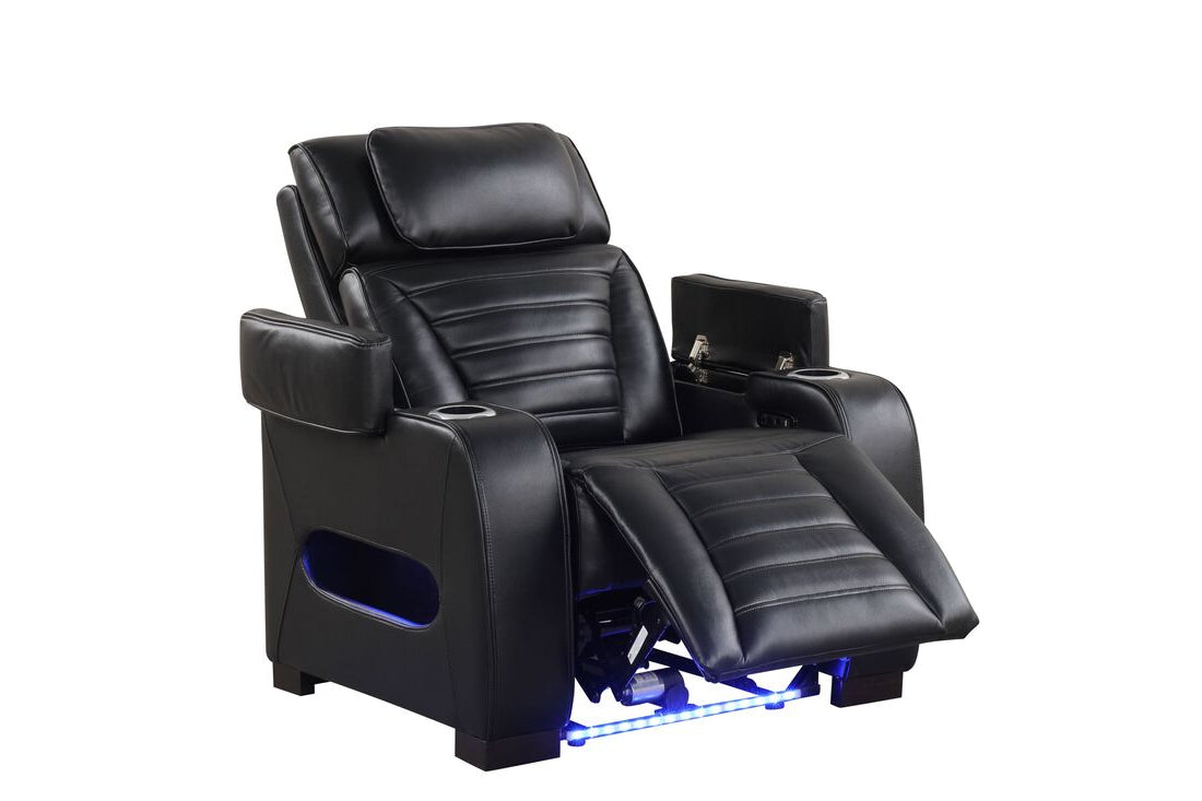 3pcs Tokyo Black Power Reclining Sofa Set
