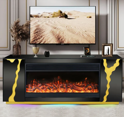 A804 TV Stand With Electric Fire Place