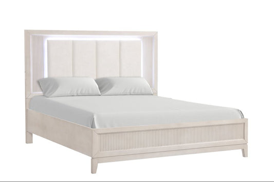 4pcs or 5pcs Uptown LED Natural Wood Finish Bedroom Set