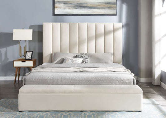 Valencia Beige Platform Storage Bed Frame
