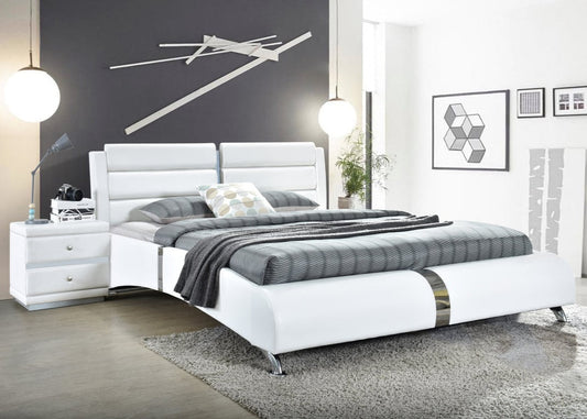 Vegas White Modern Platform Bed Frame