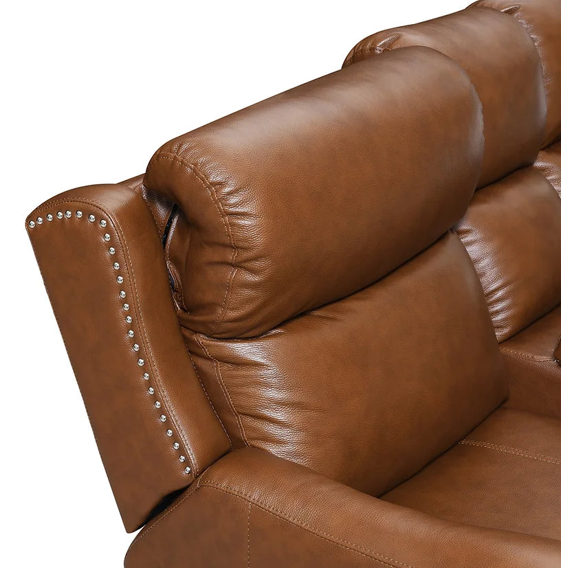 Victor Light Brown Leather Power Reclining Set