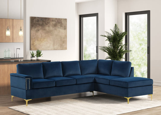 Vogue2 Navy Blue Velvet Sectional