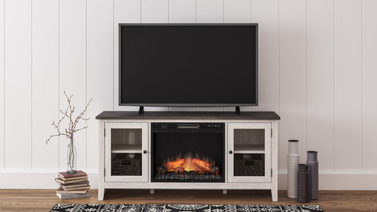 W287-68 Wood TV Stand with Fireplace