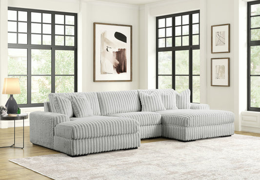 XL Sunday Grey Double Chaise Sectional