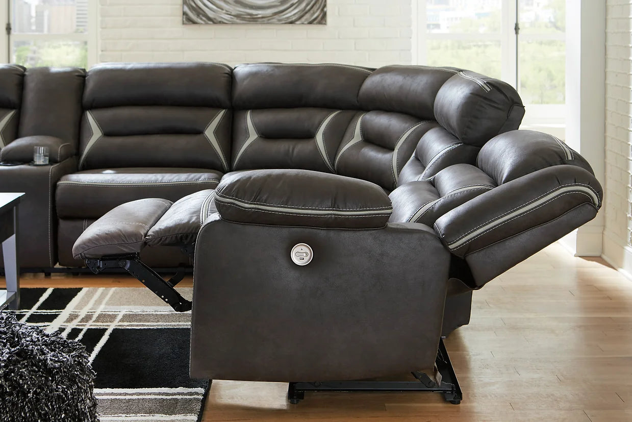 Ashley131 Grey Power Reclining Sectional