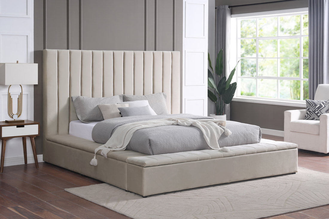 Velvet Storage Platform Bed Frame (Multiple Colors)