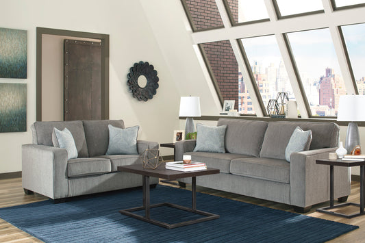 Grey Fabric Sofa & Loveseat Set