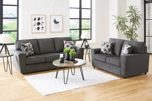 Grey Fabric Sofa & Loveseat Set