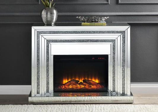 Glass Mirror Electric Fireplace