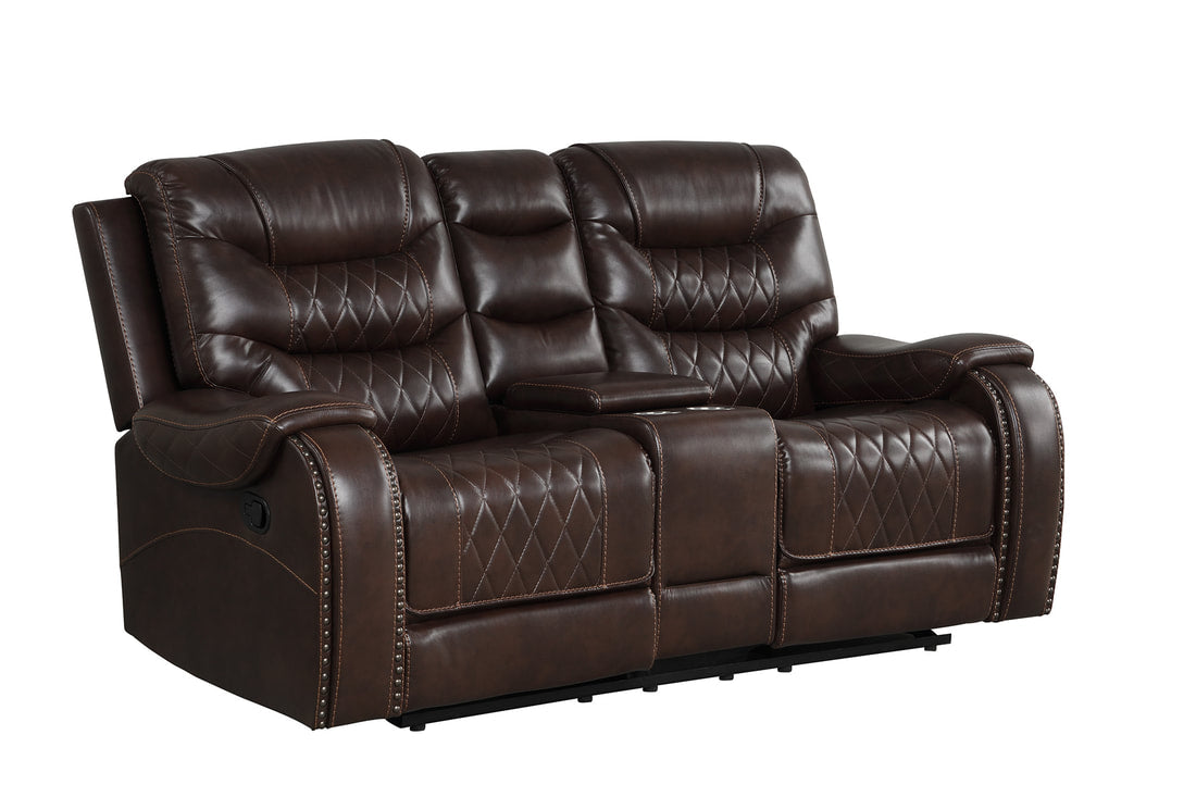 3pcs Ashley Brown Leather Gel Reclining Sofa Set