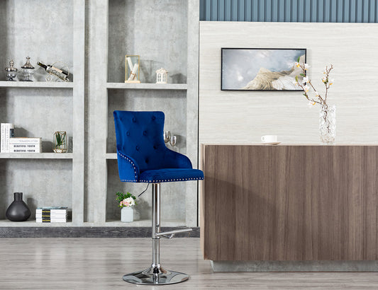 Velvet Tufted Adjustible Barstool (Multiple Colors)