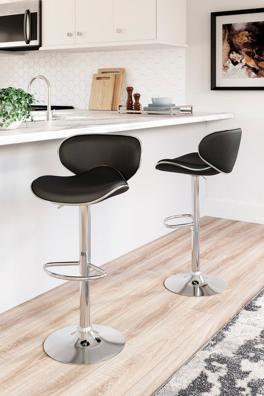 PU Leather & Chrome Barstool Set of 2 (Multiple Colors)