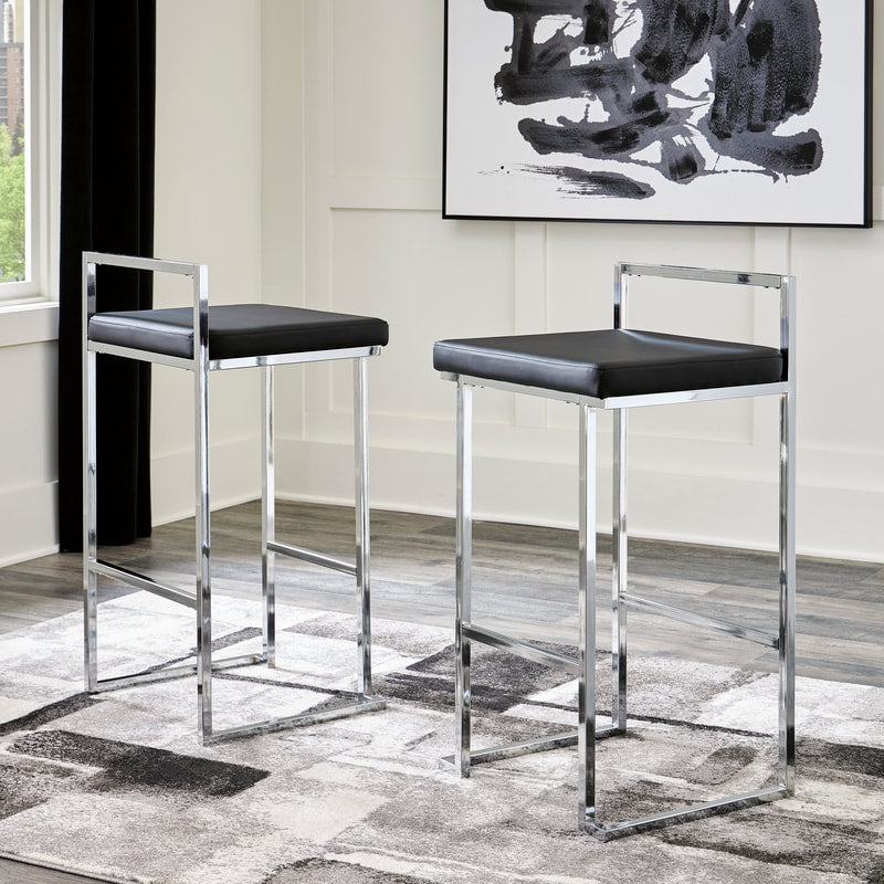 Leather Upholstery Foam Cushion Barstool Set of 2 (Multiple Colors)