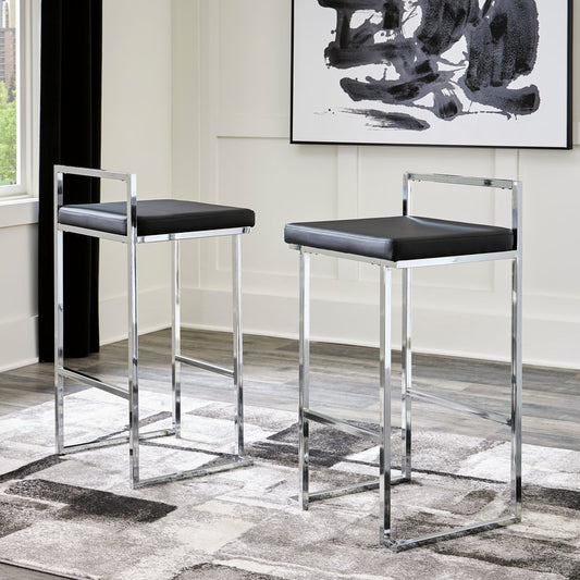 Leather Upholstery Foam Cushion Barstool Set of 2 (Multiple Colors)