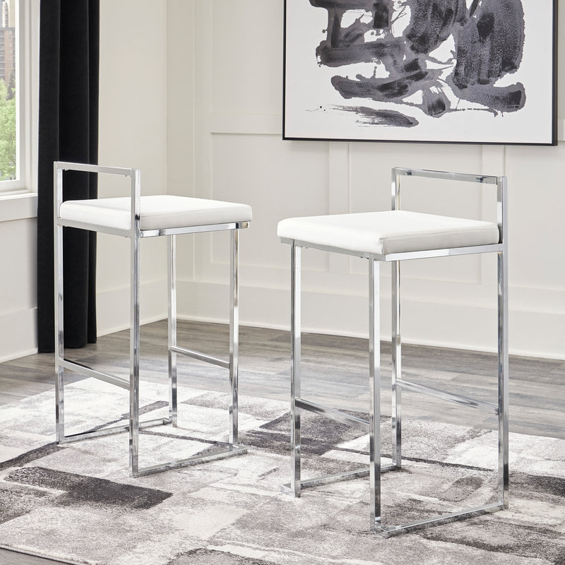 Leather Upholstery Foam Cushion Barstool Set of 2 (Multiple Colors)