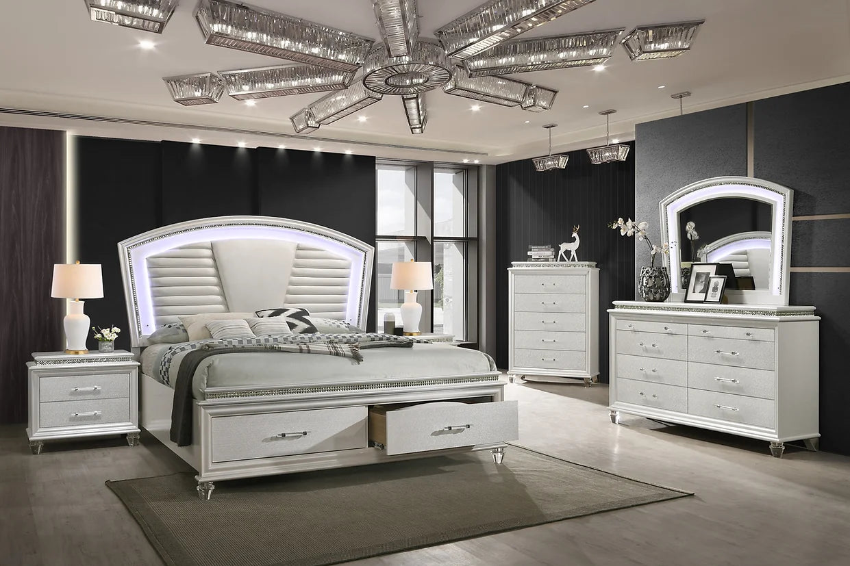 5pcs Wood LED Bedroom Set (Multiple Sizes)