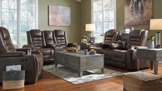 2pcs Game Zone Bark Power Reclining Sofa Set