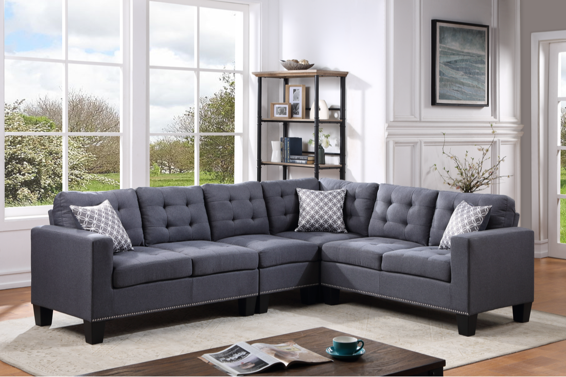 Logan Grey Linen Sectional