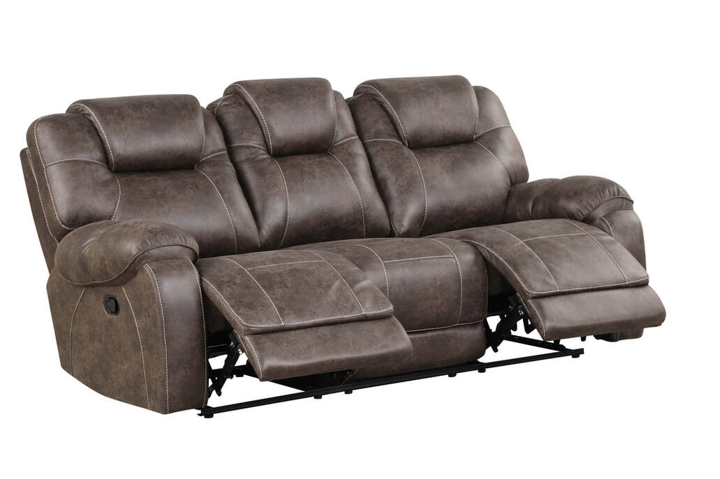 3pcs Madrid Oversized Brown Reclining Sofa Set