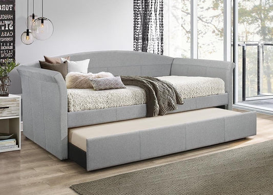 Gray Linen Daybed with Trundle