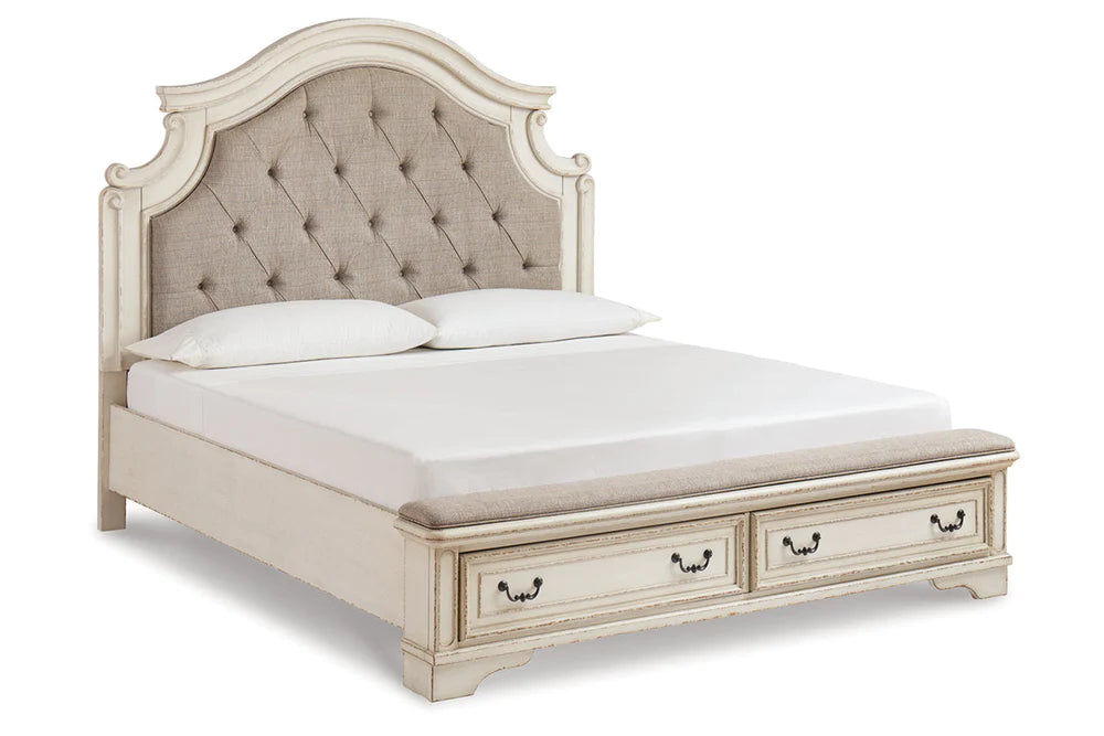 Realyn Two-tone Queen Upholstered Bed Frame