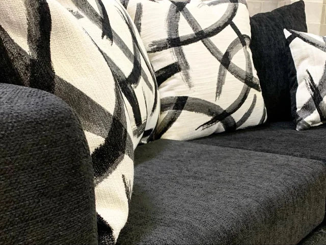 Black Fabric Sofa & Loveseat