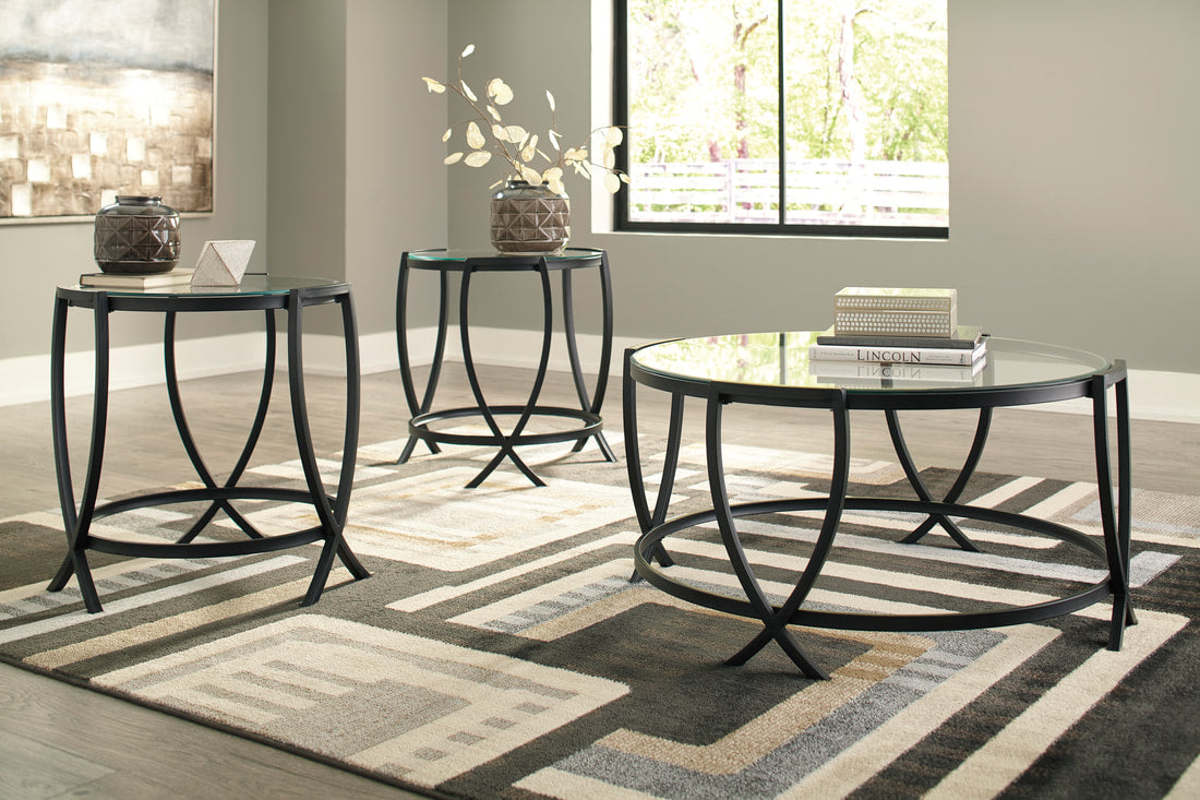 Glass Black Occasional Table Set