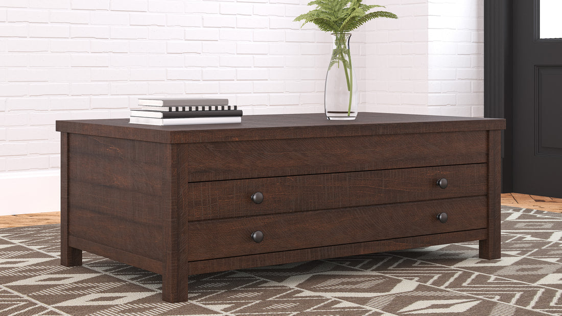 Brown Lift Top Cocktail Table