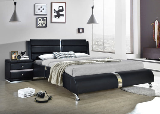 Vegas Black Modern Platform Bed Frame