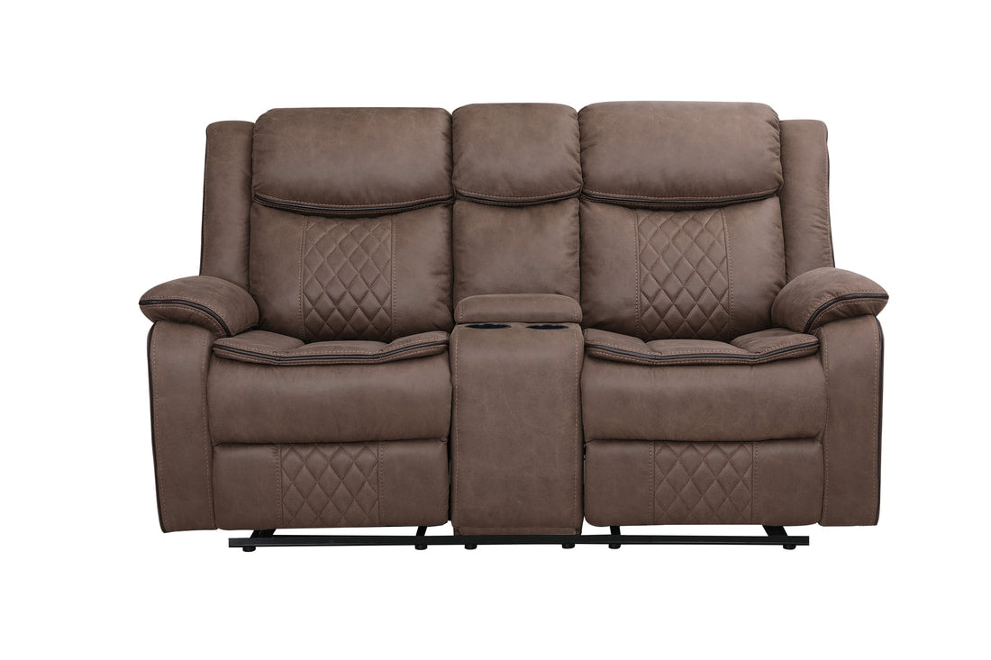 3pcs Weston Brown Palomino Fabric Reclining Sofa Set