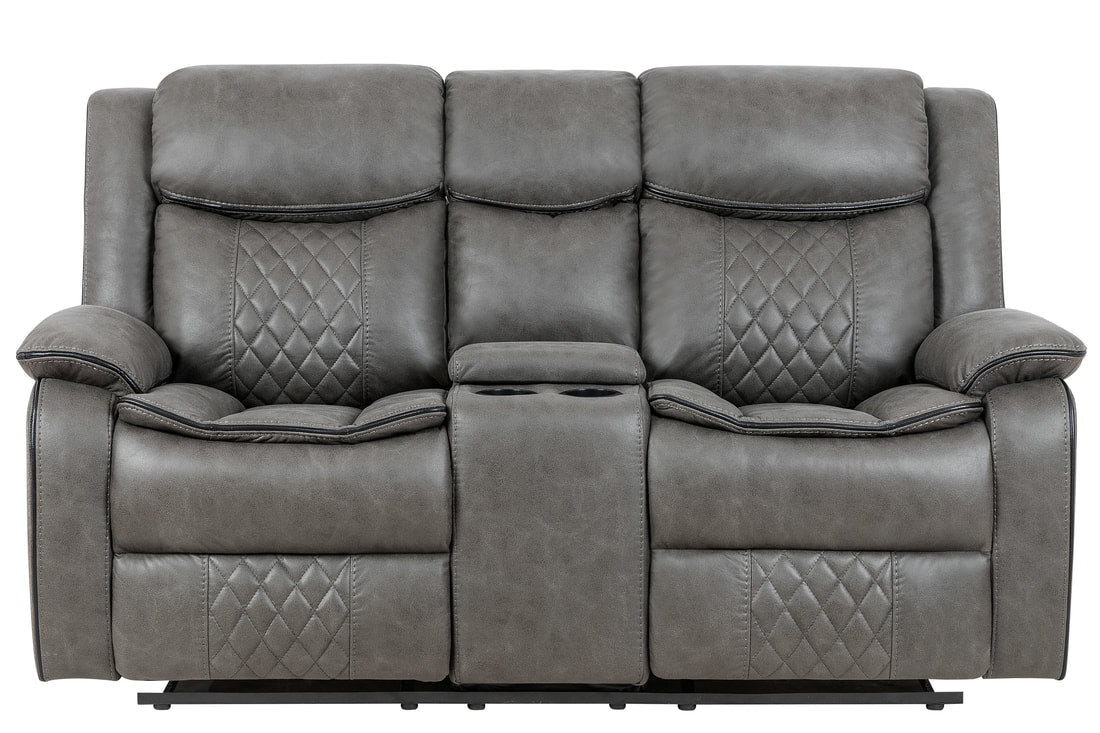3pcs Weston Grey Palomino Fabric Reclining Sofa Set