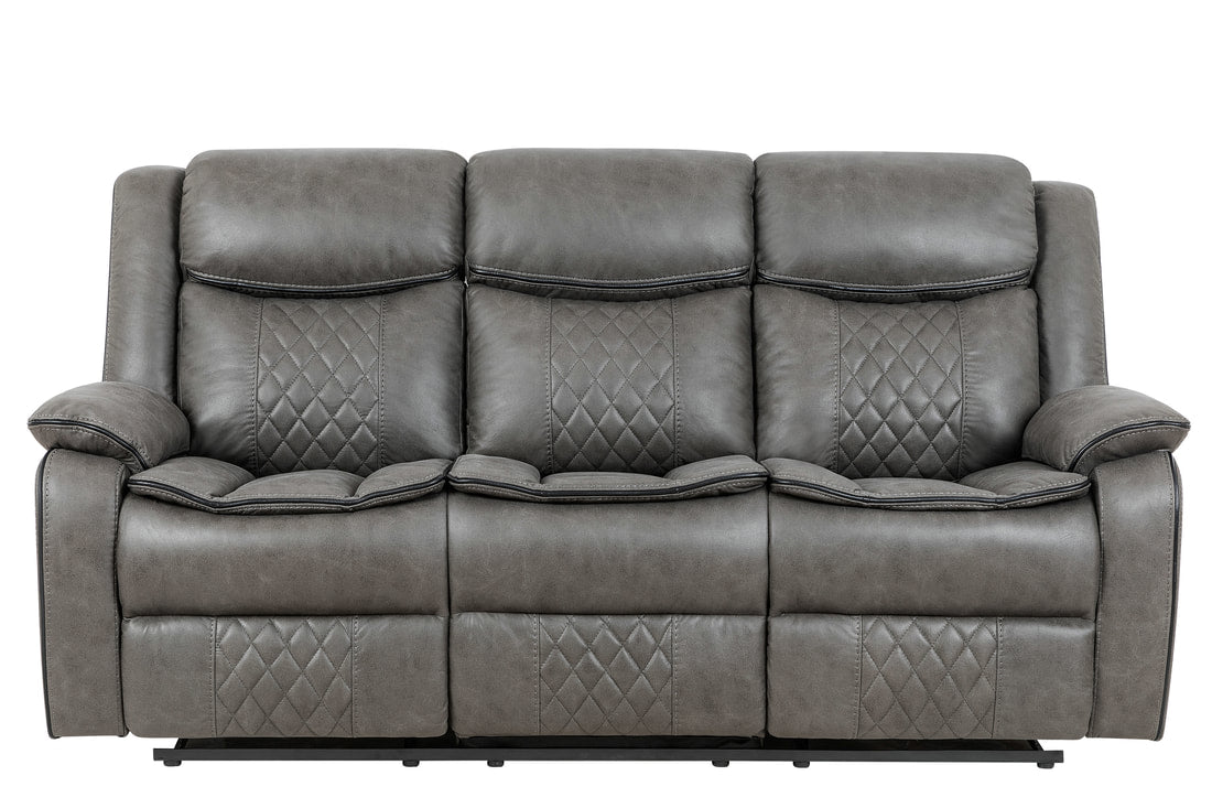 3pcs Weston Grey Palomino Fabric Reclining Sofa Set